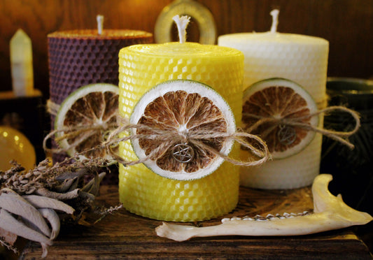 Hand Rolled Beeswax Pillar Candles