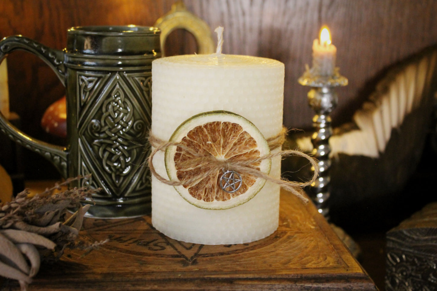 Hand Rolled Beeswax Pillar Candles
