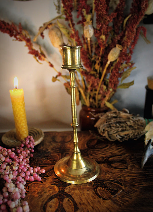 Single Brass Candlestick Holder