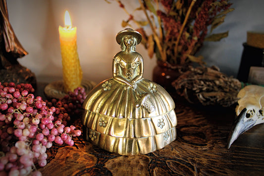 Vintage Brass Victorian Woman Bell