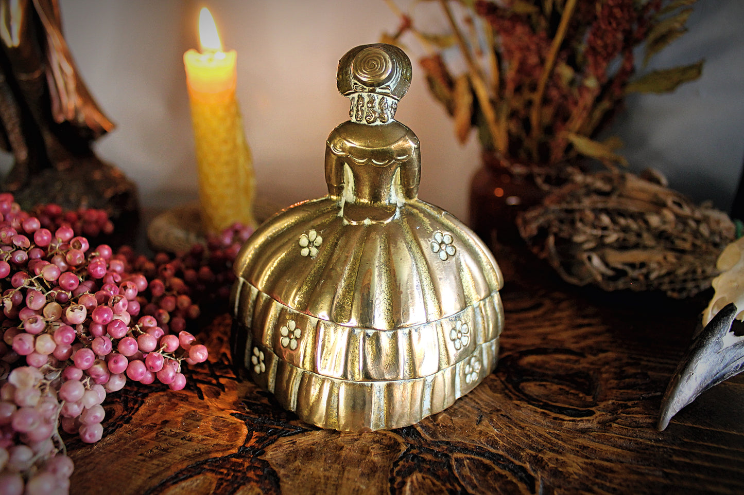 Vintage Brass Victorian Woman Bell