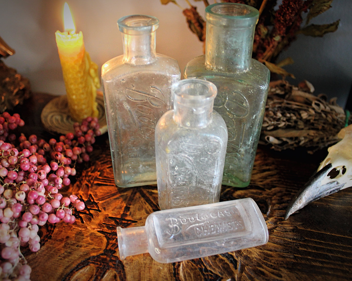 Vintage Glass Boots Chemist Apothecary Bottles