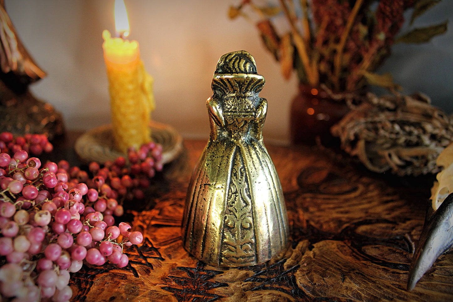 Brass Lady Dinner Bell - Peerage England
