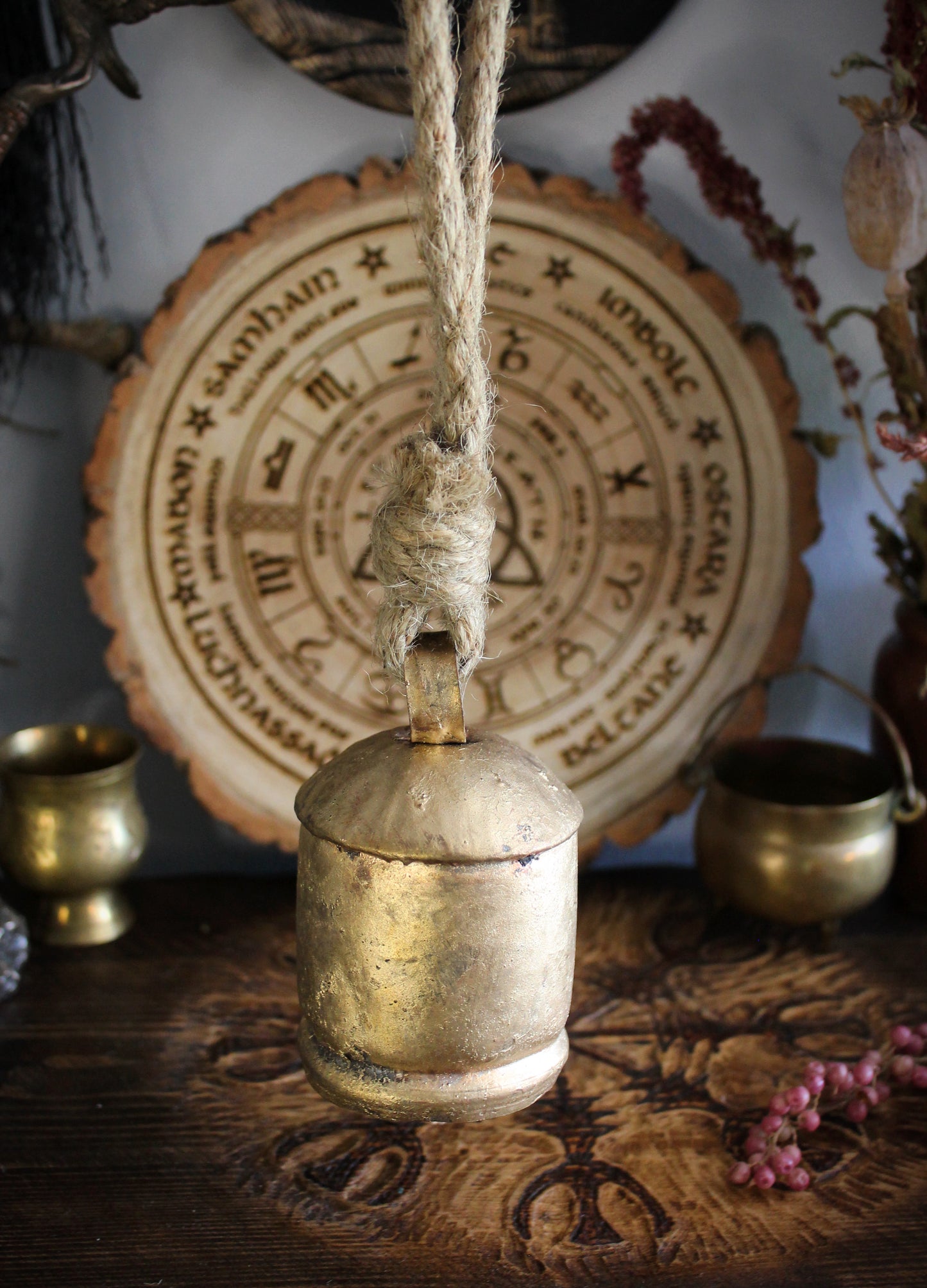 Large Rustic Cow Bell On Jute Rope