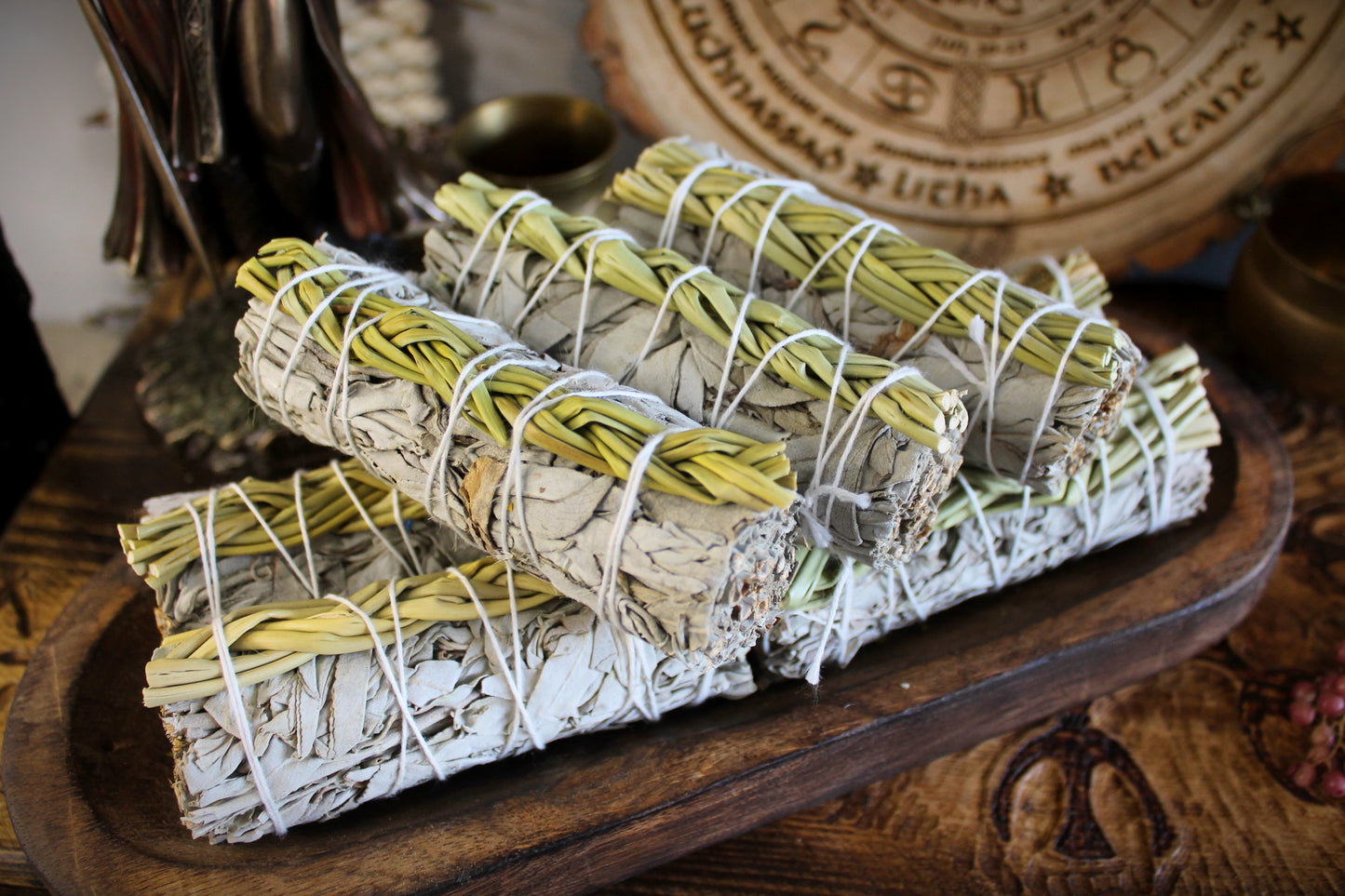 Sweetgrass & White Sage Smudge Bundle: Energy Cleansing Ritual Set