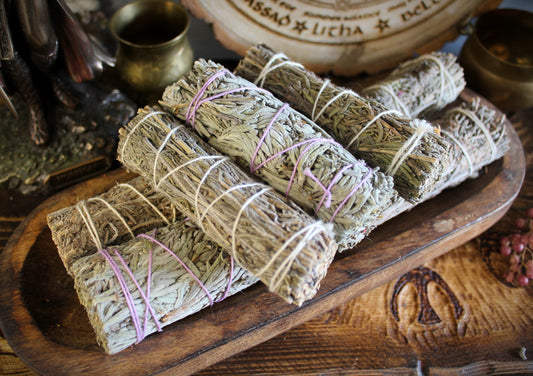 Lavender Smudge Stick - Relaxing Energy Cleansing & Protective Bundle