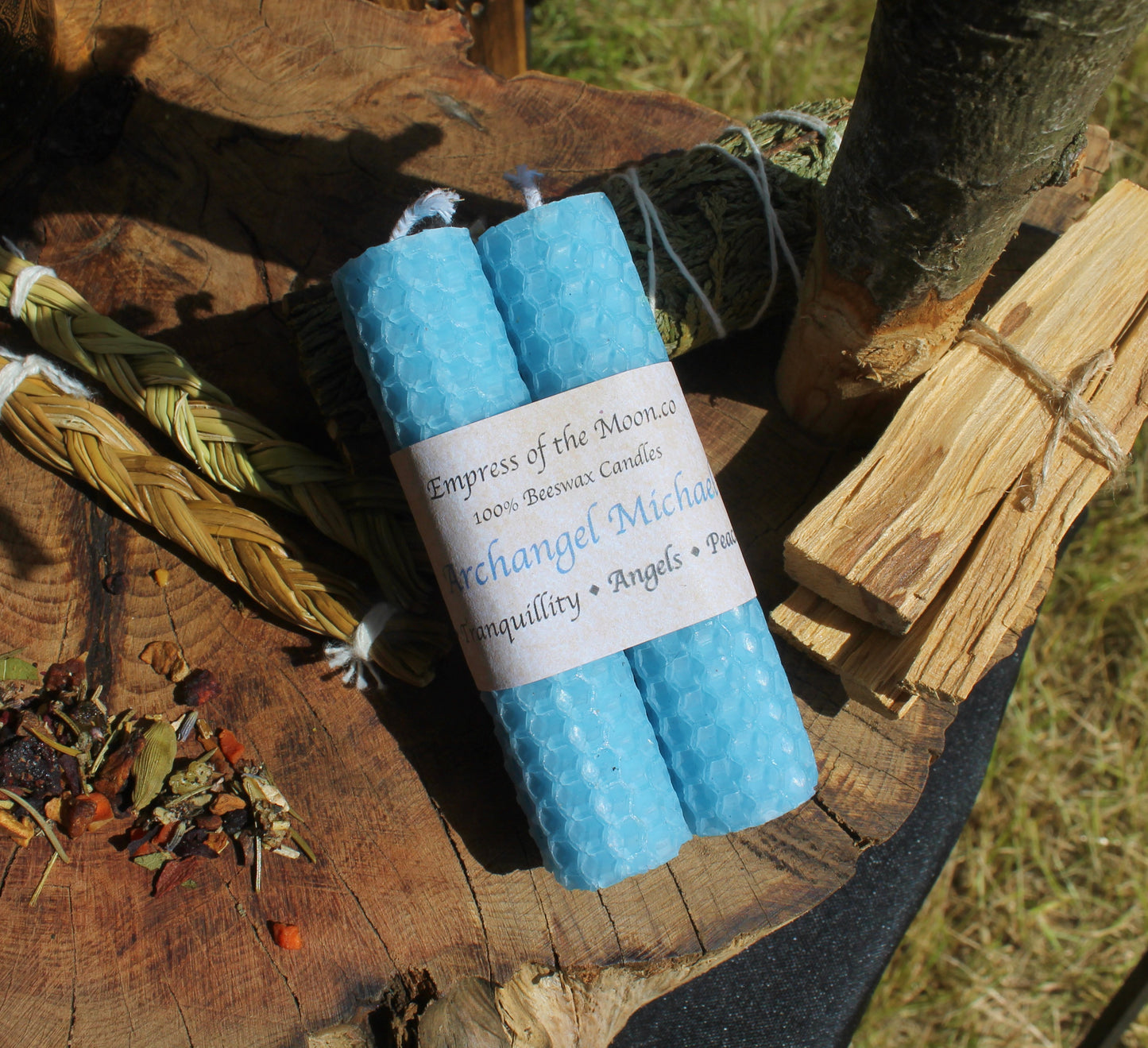 Archangel Michael - Light Blue Beeswax Spell Candles