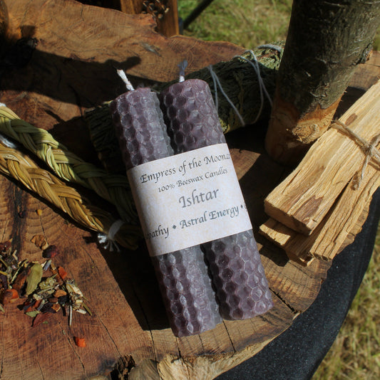 Ishtar - Grey Beeswax Spell Candles