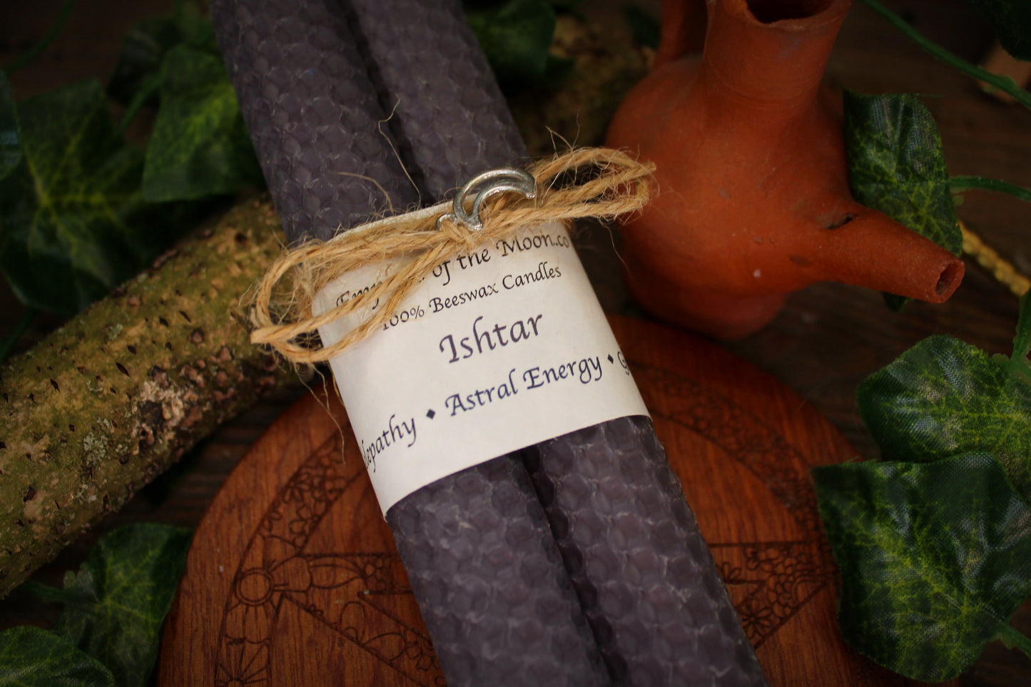Ishtar - Grey Beeswax Spell Candles
