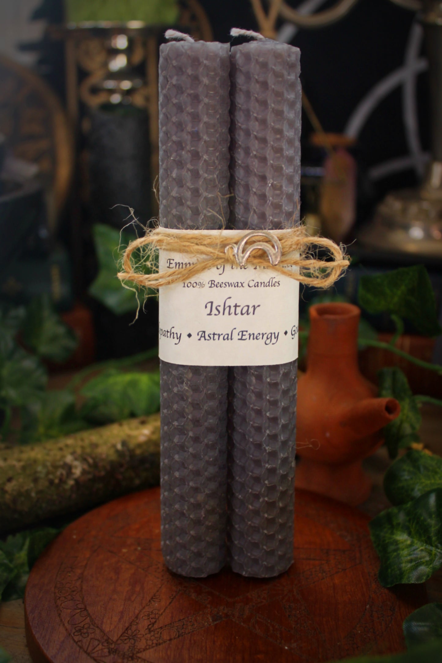 Ishtar - Grey Beeswax Spell Candles