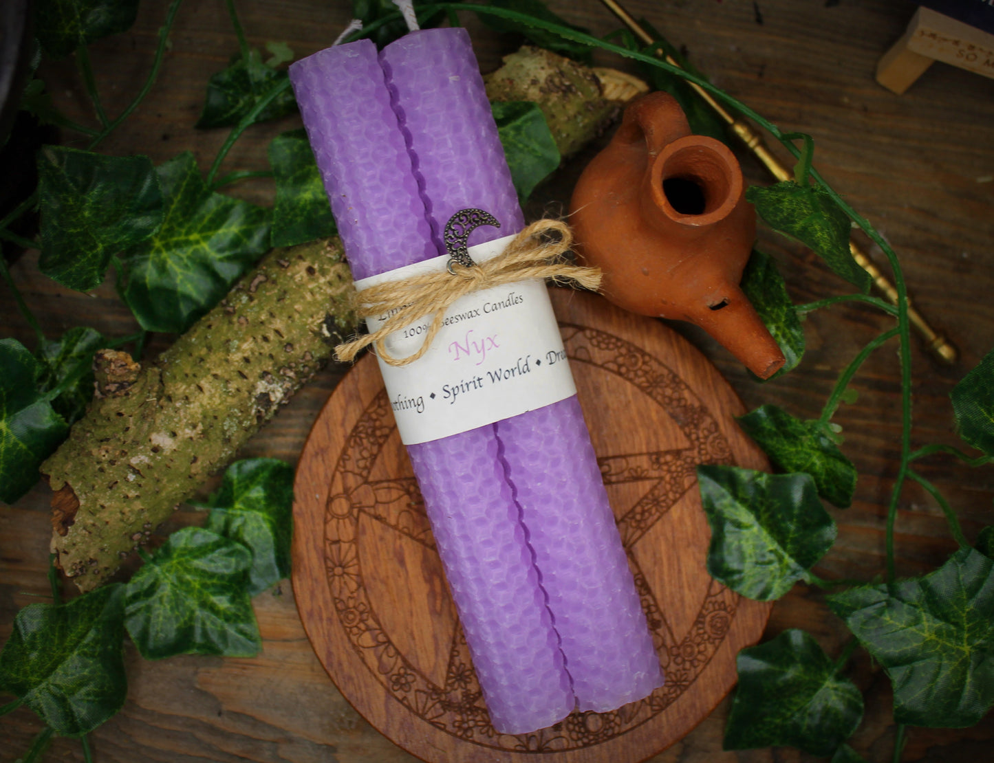 Nyx - Lavender Beeswax Spell Candles