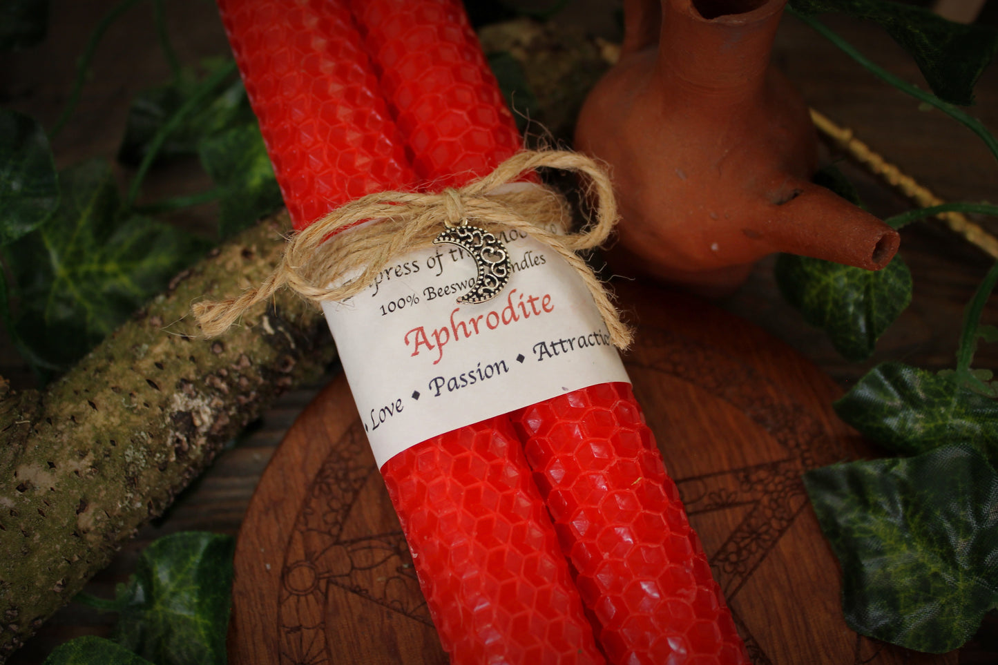 Aphrodite - Red Beeswax Spell Candles