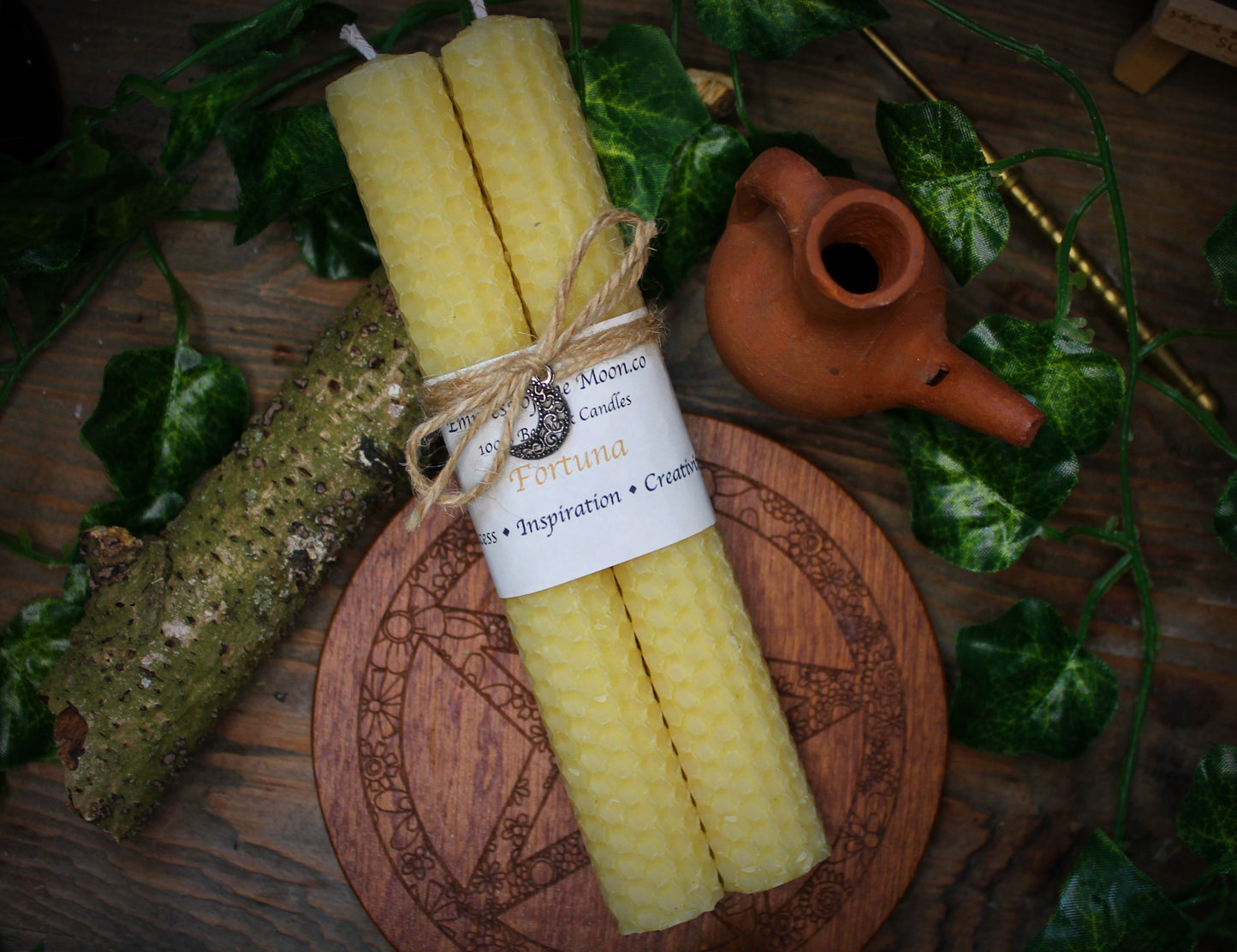 Fortuna - Yellow Beeswax Spell Candles
