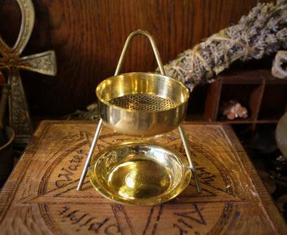 Brass Resin Incense Warmer: Smokeless Aroma Burner For Loose Incense