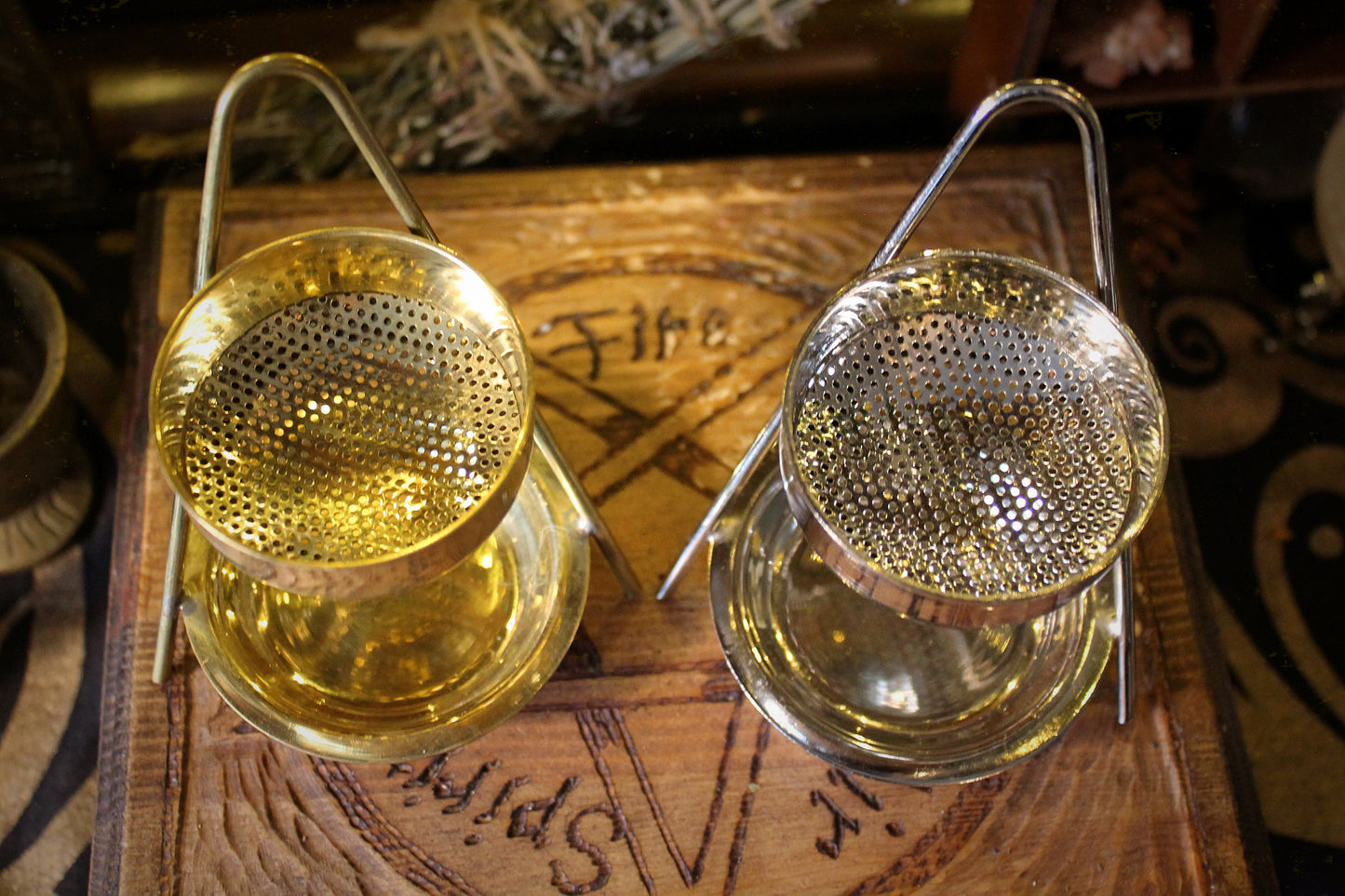 Brass Resin Incense Warmer: Smokeless Aroma Burner For Loose Incense
