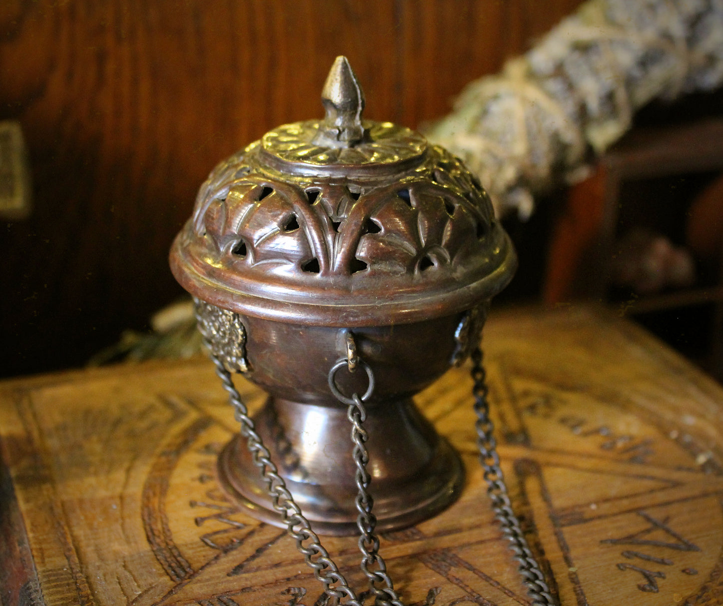 Hanging Copper Tibetan Classic Incense Burner