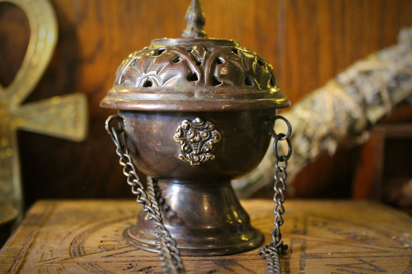 Hanging Copper Tibetan Classic Incense Burner