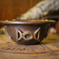 Antique Copper Ritual Bowl with Triple Moon