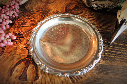 Small Silver Plated Vintage Plate