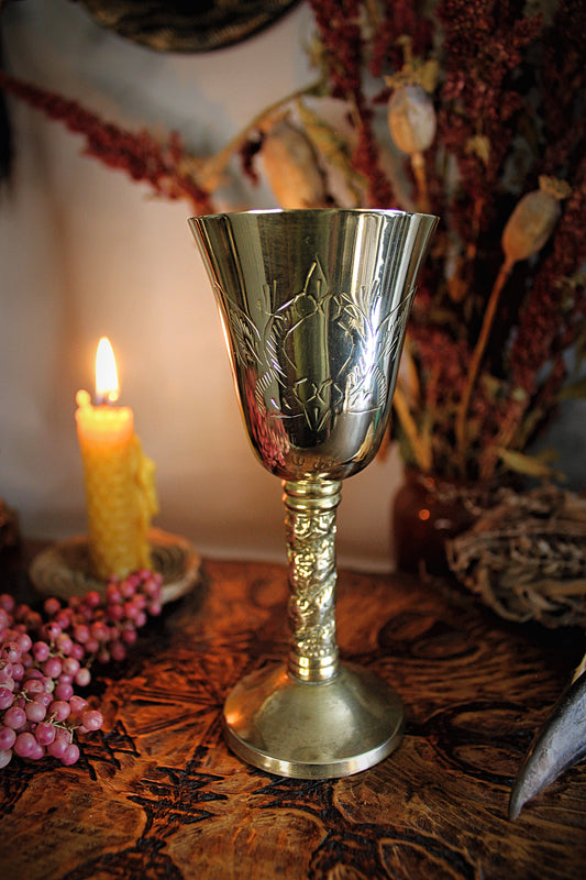 Vintage small Brass Wine Chalice