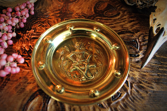 Vintage Brass Pixie Plate Folklore Home Decor