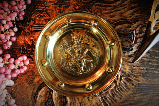 Vintage Brass Pixie Plate Folklore Home Decor