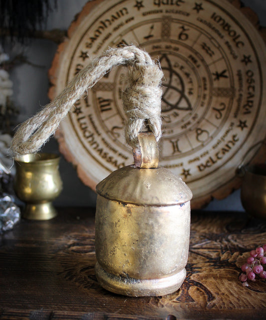 Large Rustic Cow Bell On Jute Rope