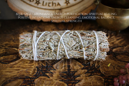 Blue Sage Smudge Stick - Gentle Energy Cleansing & Abundance Bundle