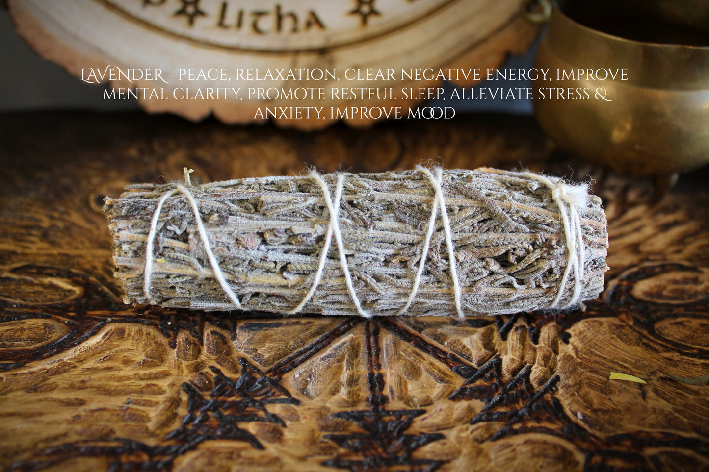 Lavender Smudge Stick - Relaxing Energy Cleansing & Protective Bundle