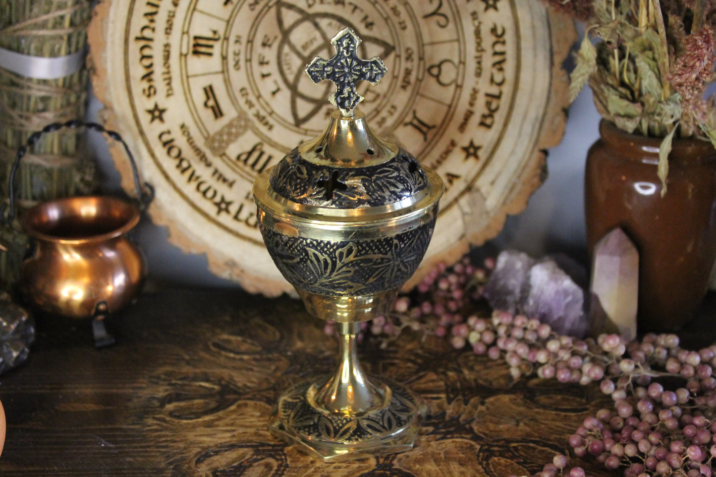 Brass Incense Burner Chalice