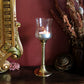 Brass Hurricane Candle Holder with Glass Chimney