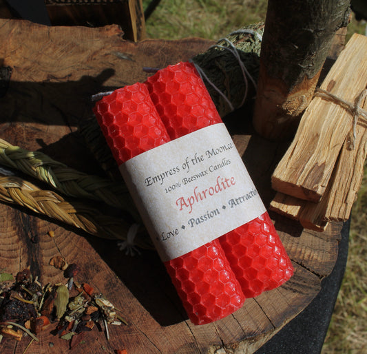 Aphrodite - Red Beeswax Spell Candles