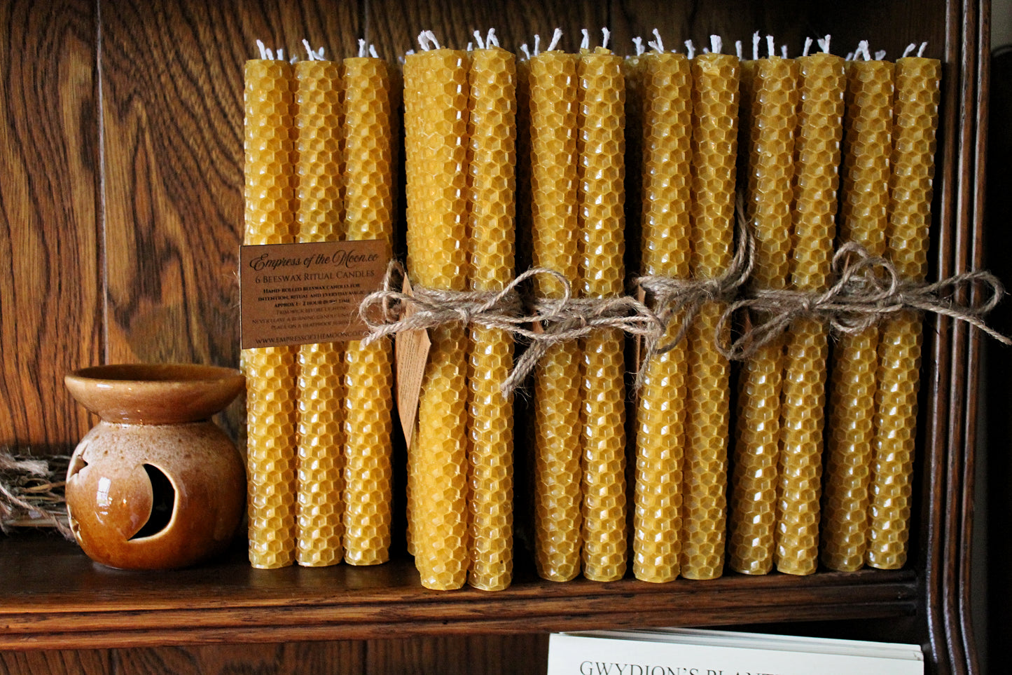 Beeswax Ritual Candles (Set of 6) - Handmade Rolled Candles