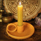 Ceramic Single Candle Holder with Handle - Terracotta Finish
