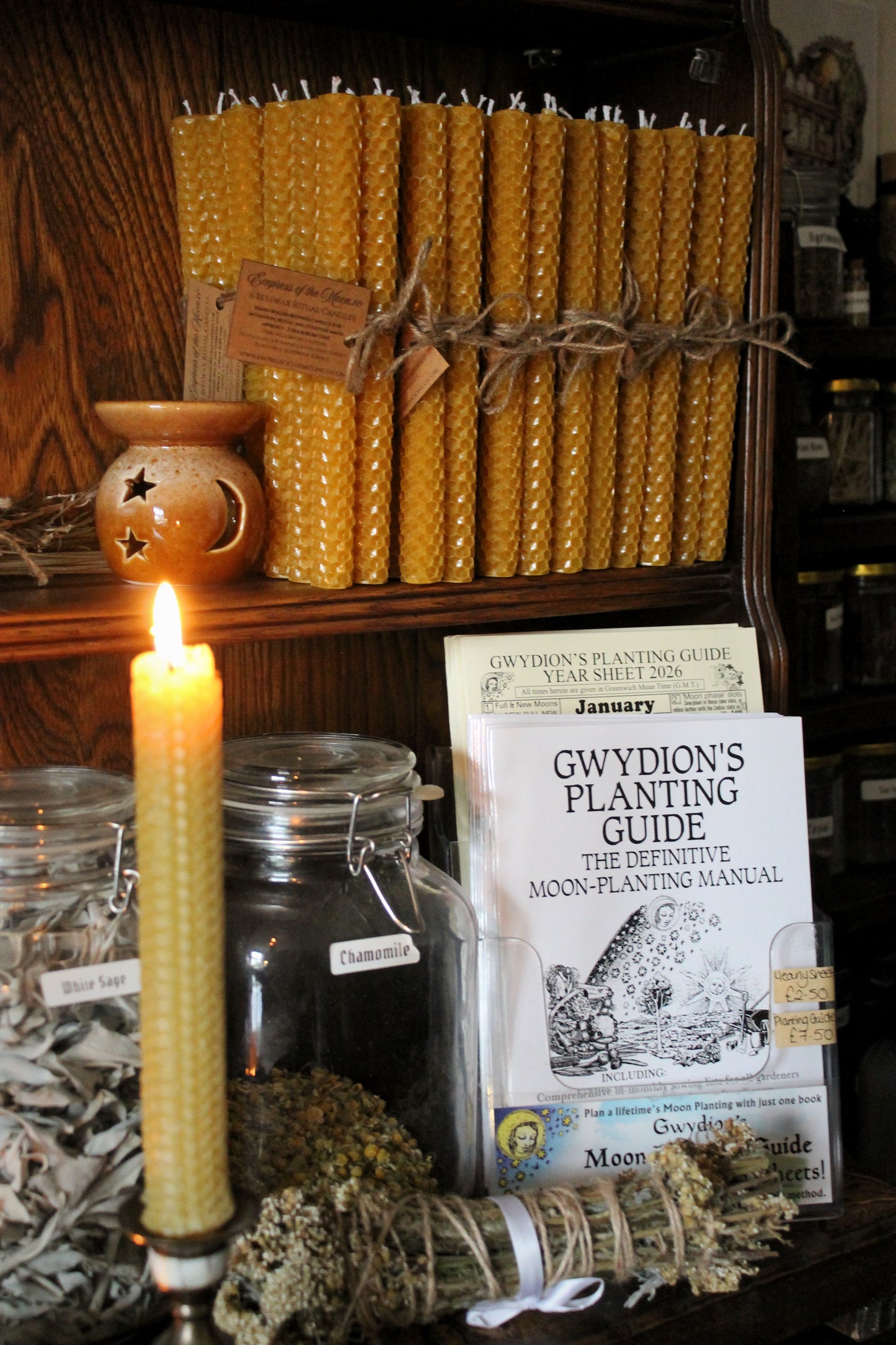 Beeswax Ritual Candles (Set of 6) - Handmade Rolled Candles