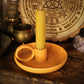 Ceramic Single Candle Holder with Handle - Terracotta Finish