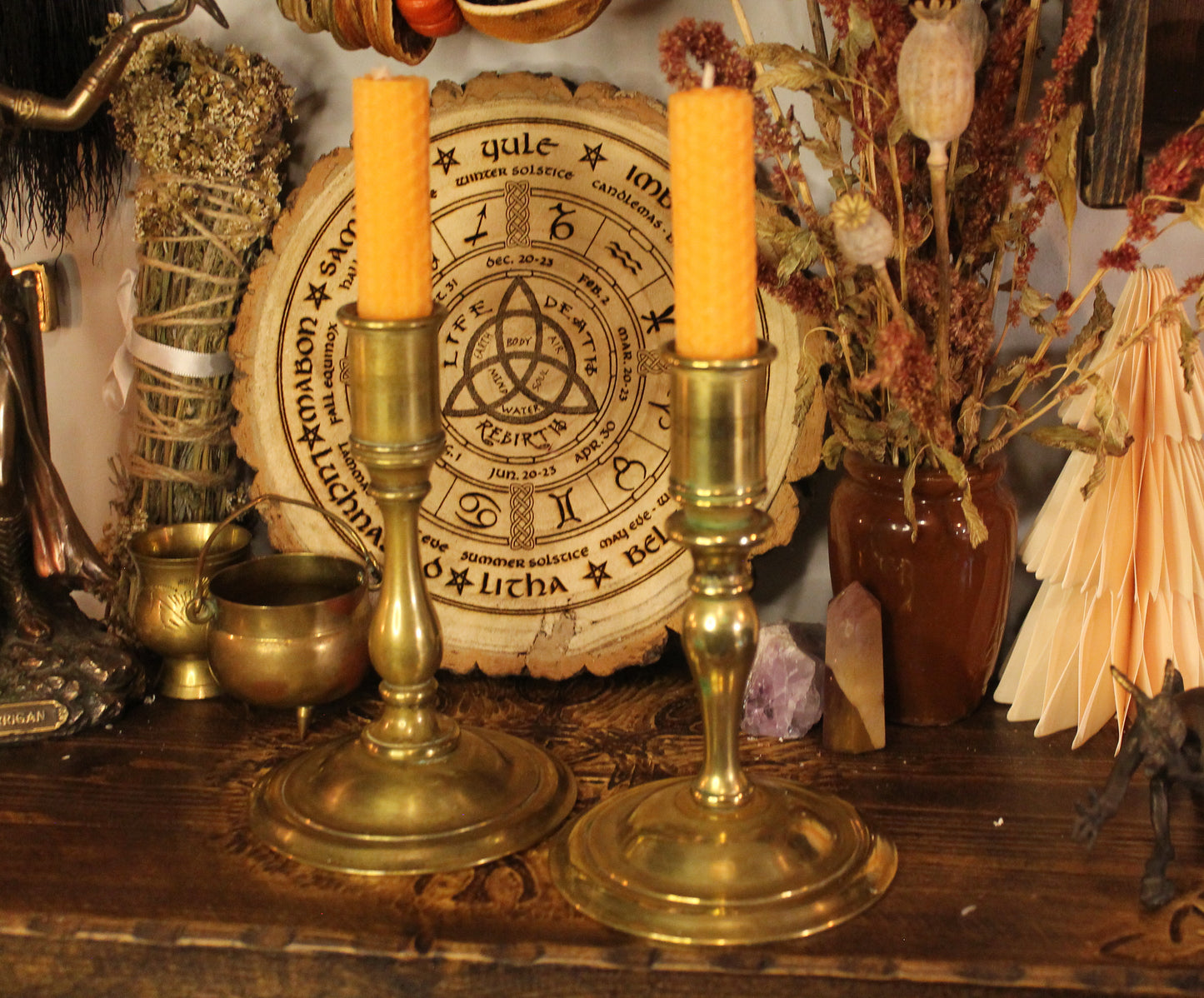 Vintage Brass Candlestick Holders - Pair of Taper Candle Stands