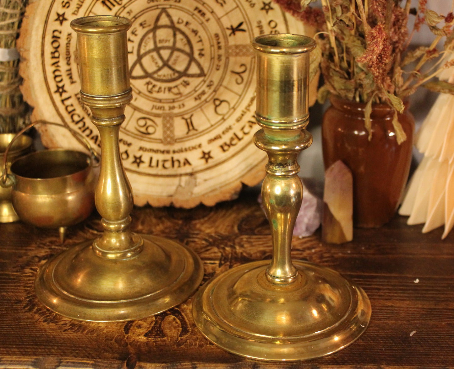 Vintage Brass Candlestick Holders - Pair of Taper Candle Stands