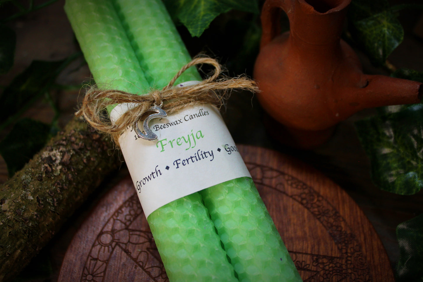 Freyja - Mint Beeswax Spell Candles