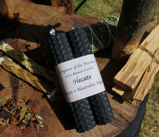 Hecate - Black Beeswax Spell Candles