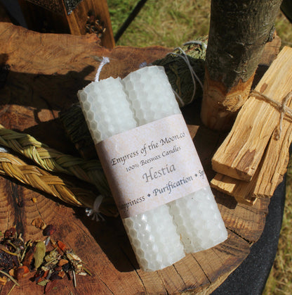 Hestia - White Beeswax Spell Candles