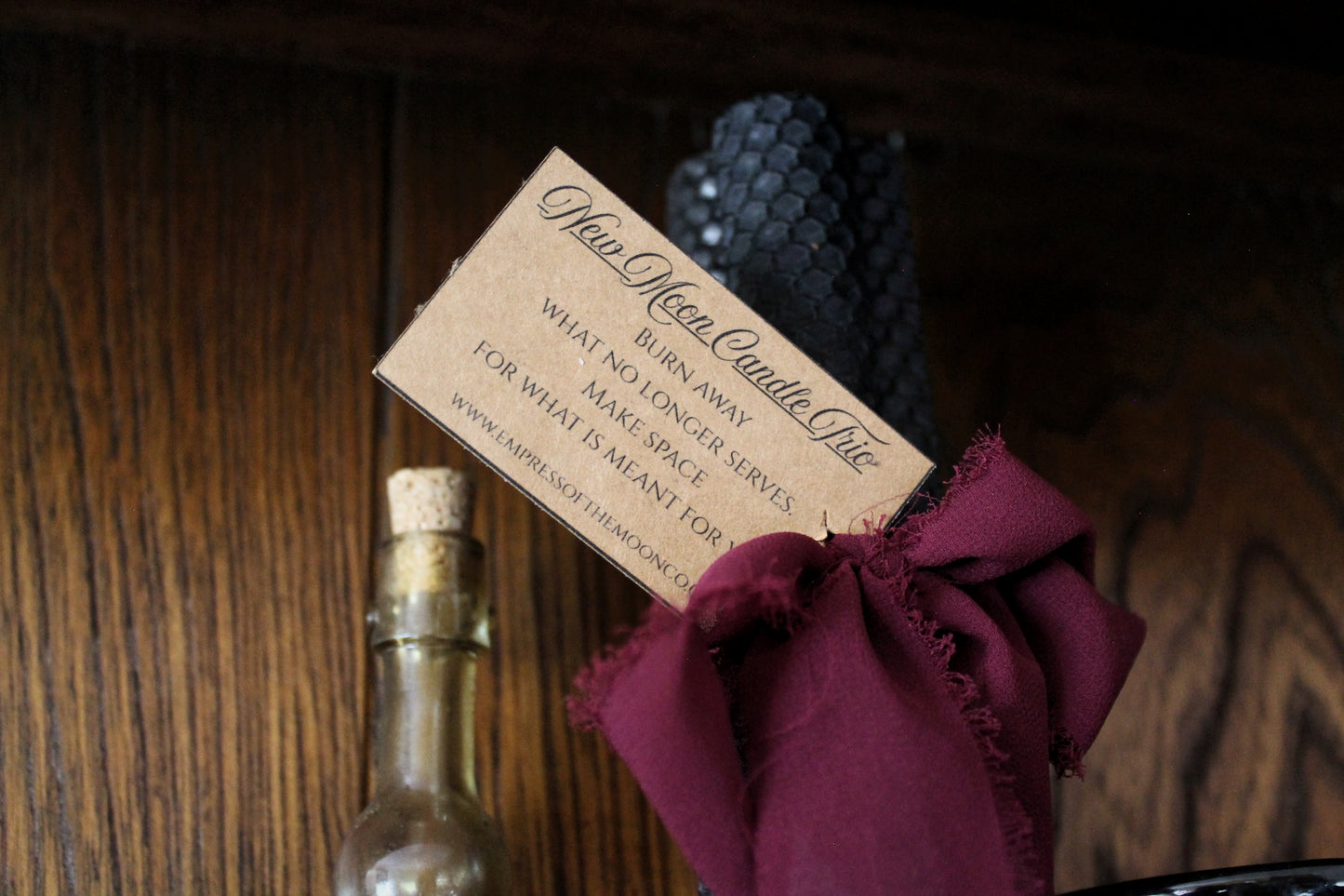 Beeswax Ritual Candles: New Moon Release & Full Moon Manifestation Trio