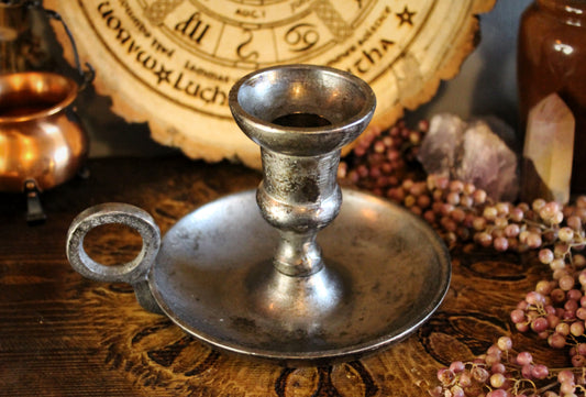 Antique-Style Chamberstick Candle Holder