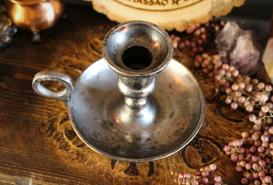 Antique-Style Chamberstick Candle Holder