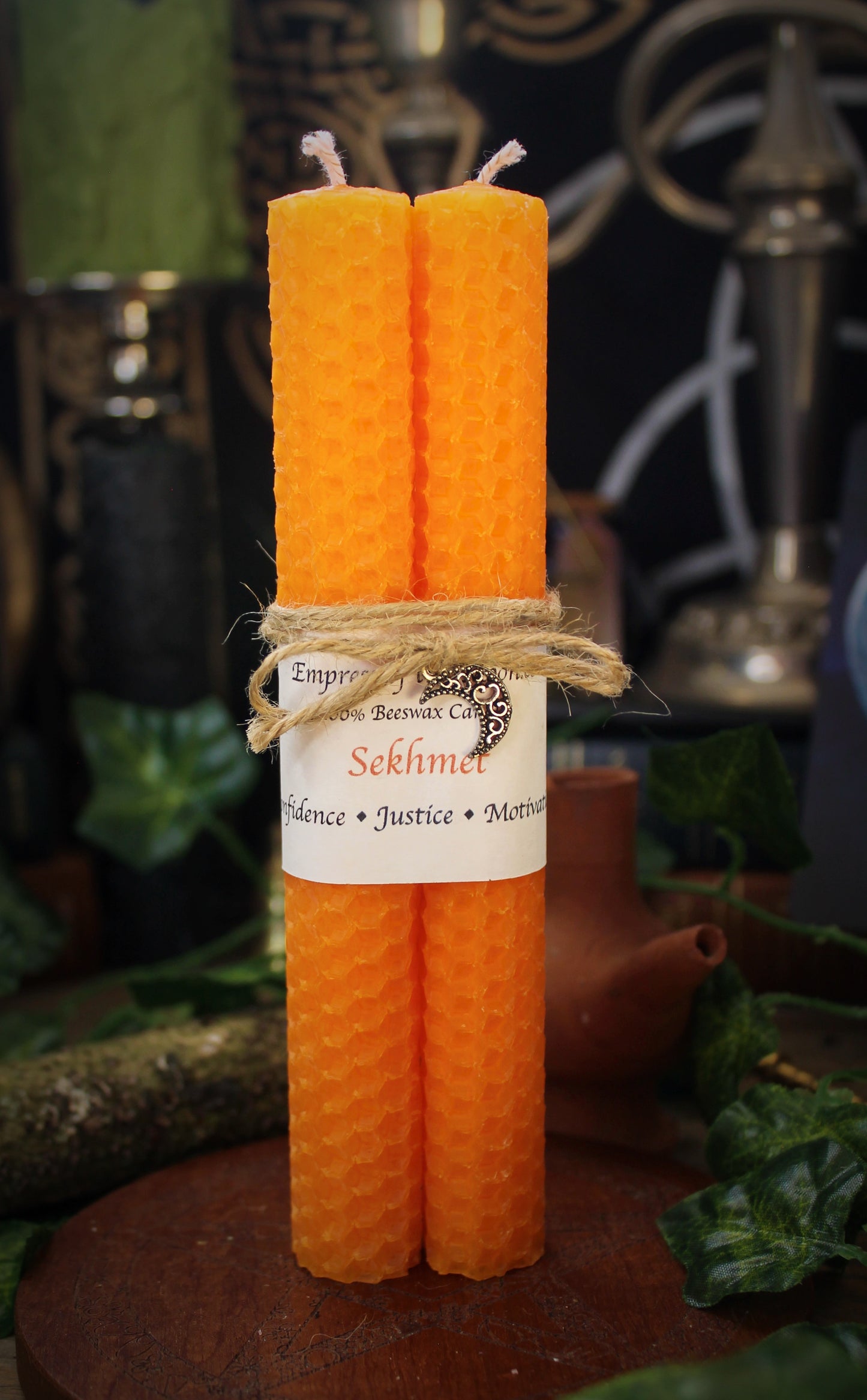 Sekhmet - Orange Beeswax Spell Candles