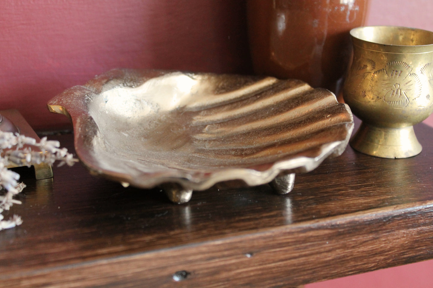 Champagne Gold Shell Offering Bowl