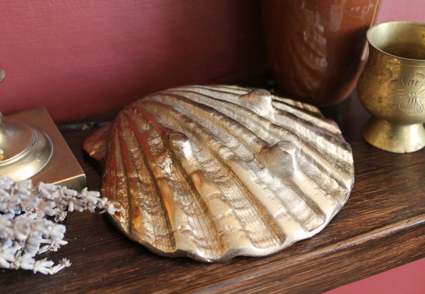 Champagne Gold Shell Offering Bowl
