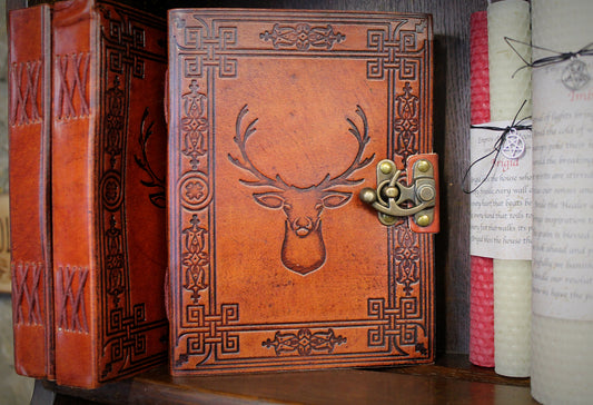 Leather Stag Notebook 6x8"