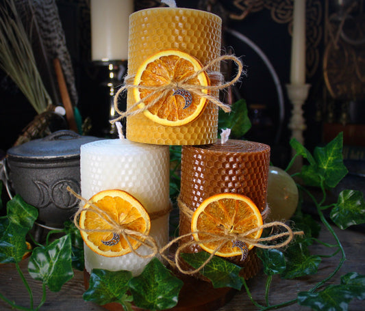 Hand Rolled Beeswax Pillar Candles