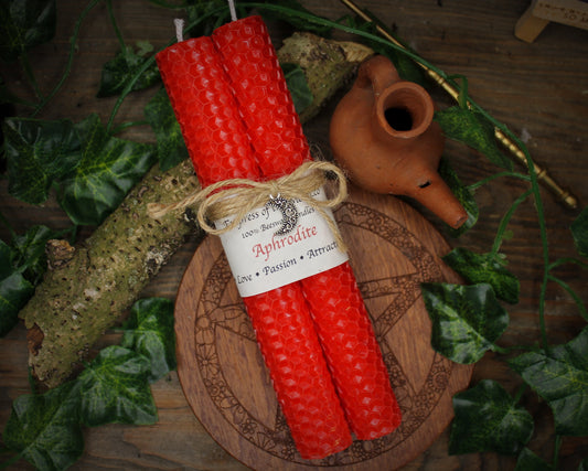 Aphrodite - Red Beeswax Spell Candles